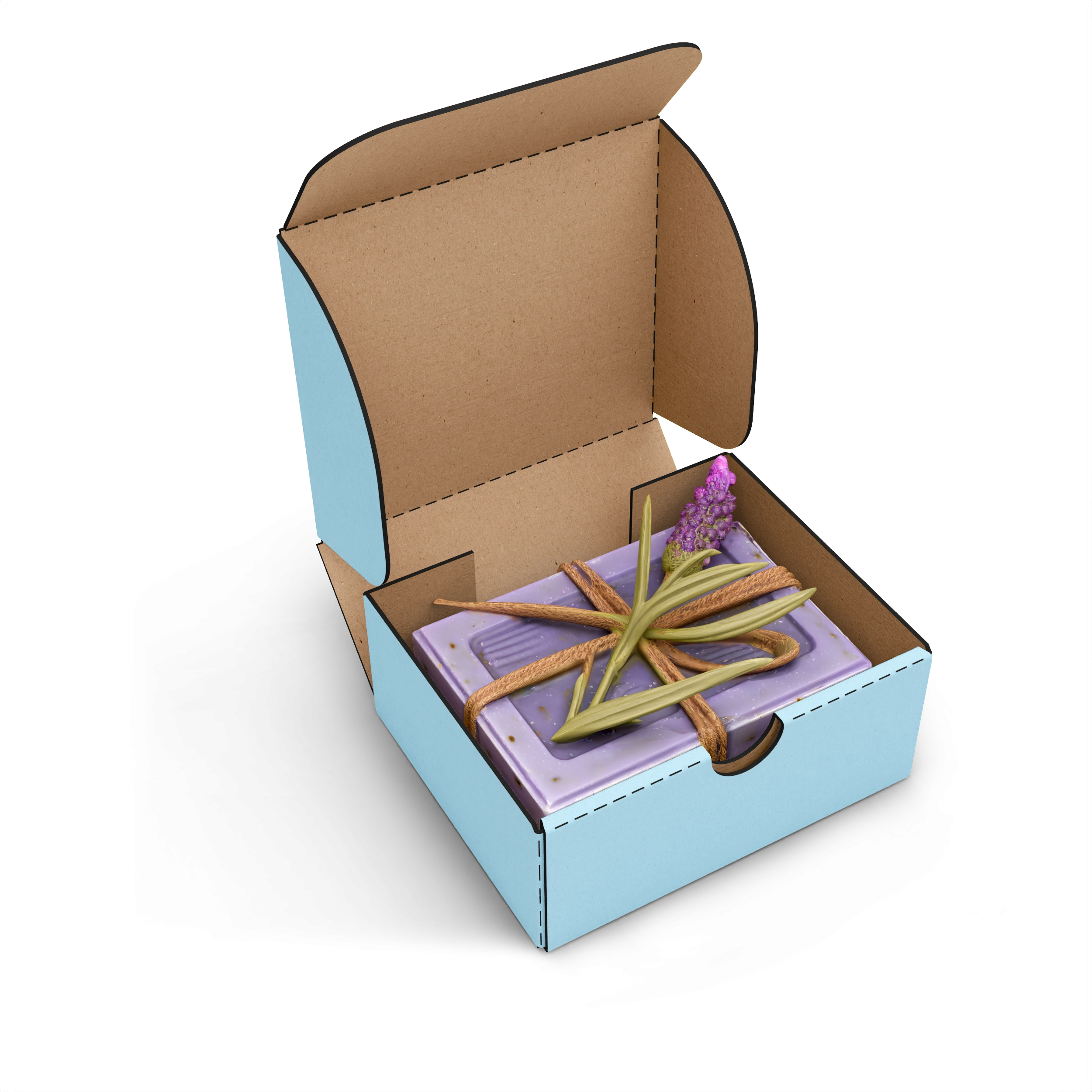 Самосборная коробка с откидной крышкой