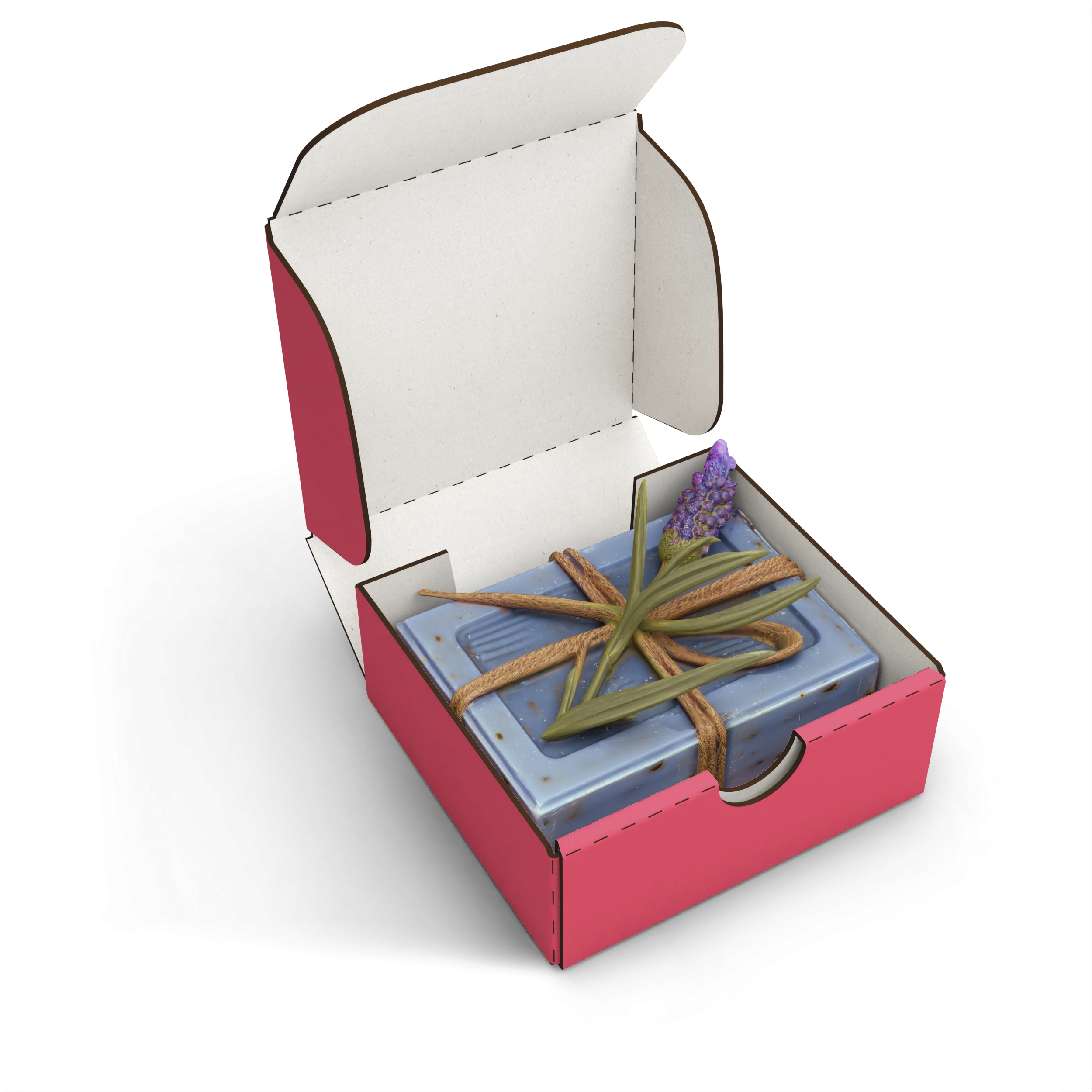 Самосборная коробка с откидной крышкой