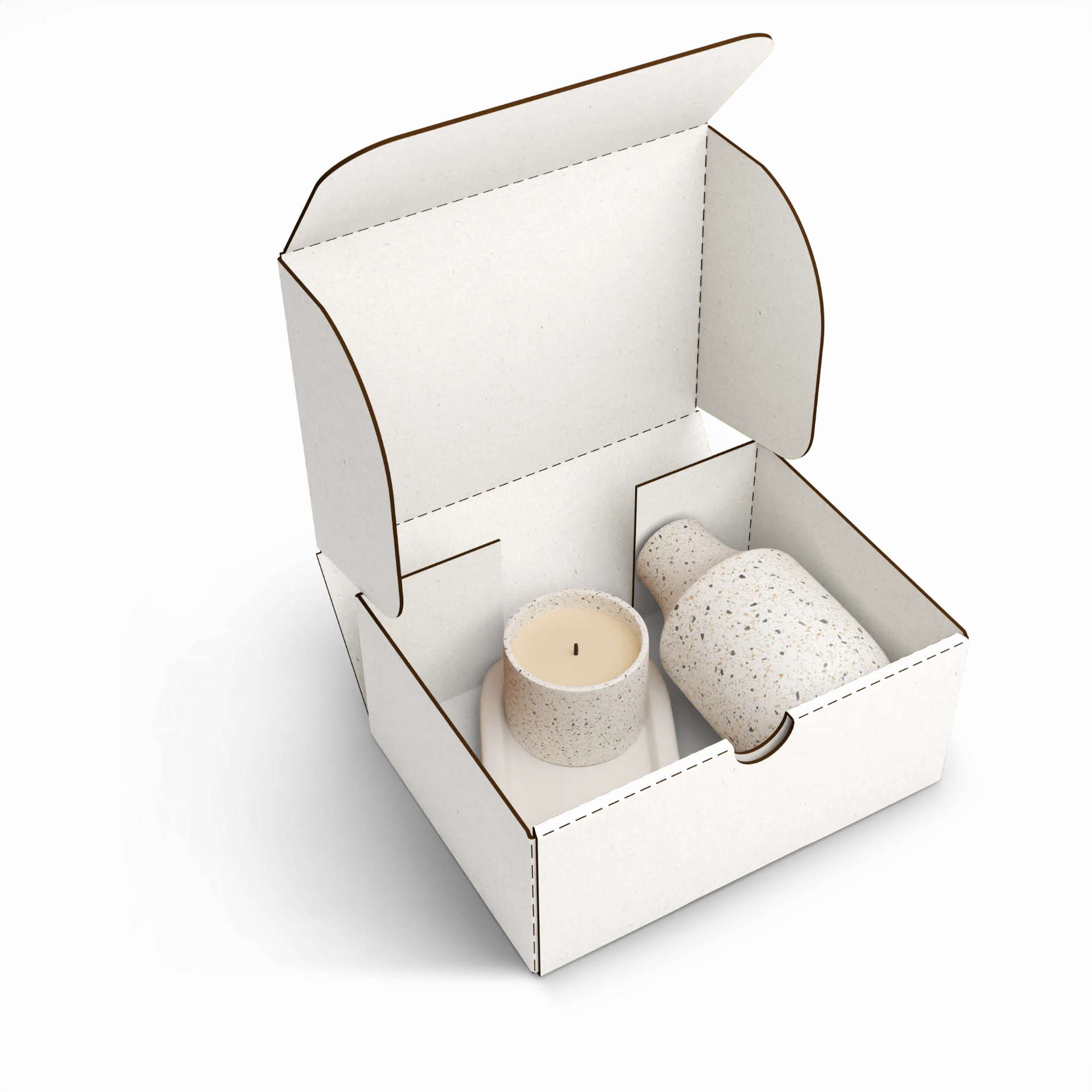 Самосборная коробка с откидной крышкой