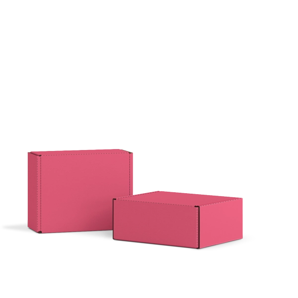 Самосборная коробка FEFCO 0427 | Т24Е | PANTONE 205 U | ЯГОДНЫЙ-БЕЛЫЙ