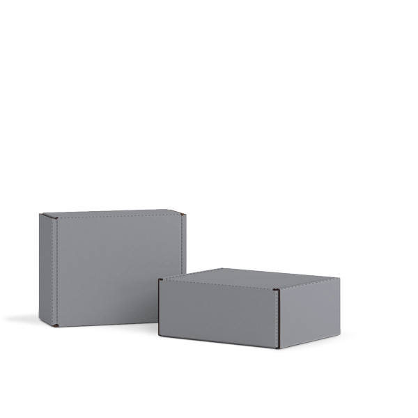 Самосборная коробка FEFCO 0427 | Т24Е | PANTONE COOL GREY 8 U | СЕРЫЙ-БЕЛЫЙ
