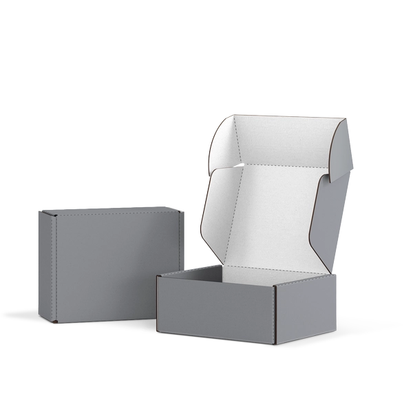 Самосборная коробка FEFCO 0427 | Т24Е | PANTONE COOL GREY 8 U | СЕРЫЙ-БЕЛЫЙ