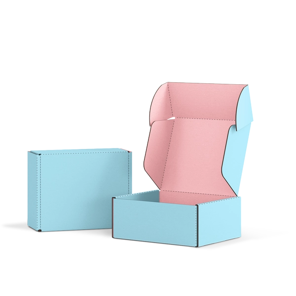 Самосборная коробка FEFCO 0427 | Т24Е | PANTONE 290 U | PANTONE 197 U | НЕБО-РОЗОВЫЙ