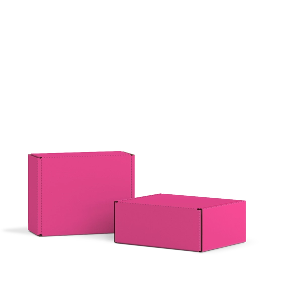 Самосборная коробка FEFCO 0427 | Т24Е | PANTONE PHODAMINE RED U | PANTONE 389 U | БАРБИ-ЛАЙМ
