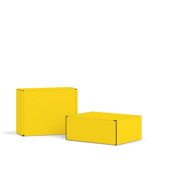 Самосборная коробка FEFCO 0427 | Т24Е | PANTONE PROCESS YELLOW U | ЖЕЛТЫЙ-БЕЛЫЙ