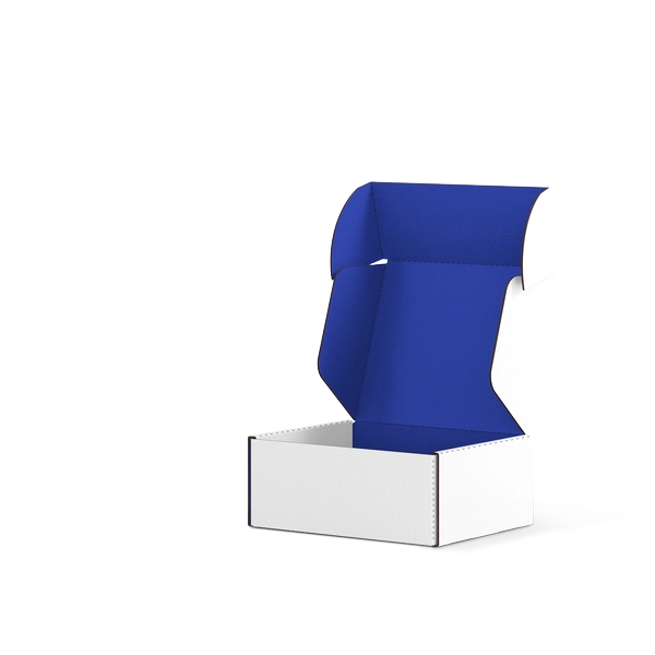 Самосборная коробка FEFCO 0427 | Т24Е | PANTONE 072 U | БЕЛЫЙ-СИНИЙ