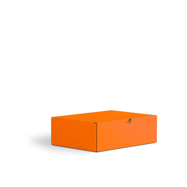 Коробка с откидной крышкой FEFCO 0426 | Т24Е | PANTONE 1505 U | ОРАНЖЕВЫЙ-БЕЛЫЙ