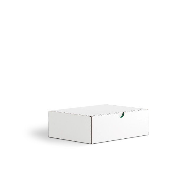 Коробка с откидной крышкой FEFCO 0426 | Т24Е | PANTONE 347 U | БЕЛЫЙ-ЗЕЛЁНЫЙ