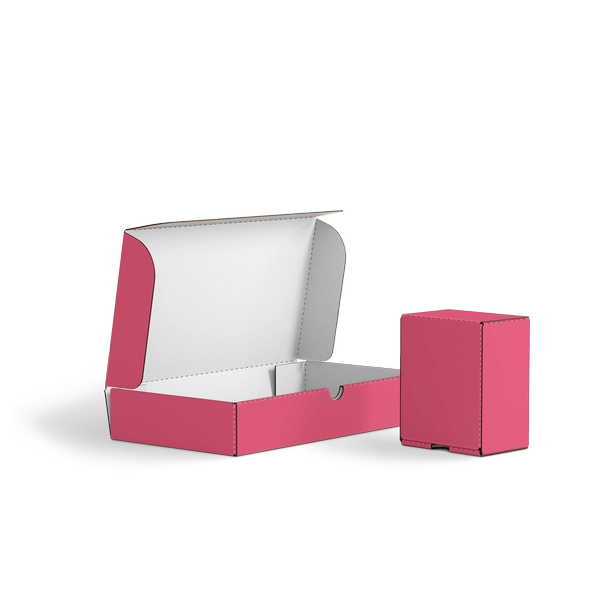 Коробка с откидной крышкой FEFCO 0426 | Т24Е | PANTONE 205 U | ЯГОДНЫЙ-БЕЛЫЙ