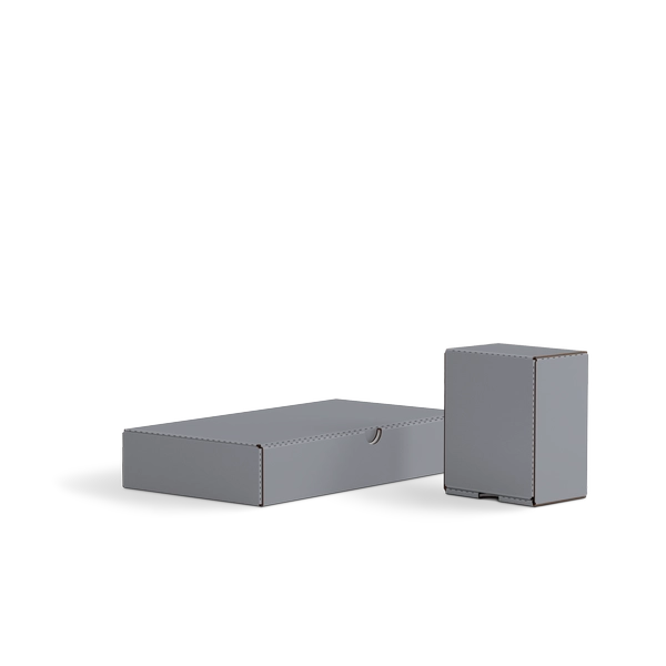Коробка с откидной крышкой FEFCO 0426 | Т24Е | PANTONE COOL GREY 8 U | СЕРЫЙ-БЕЛЫЙ