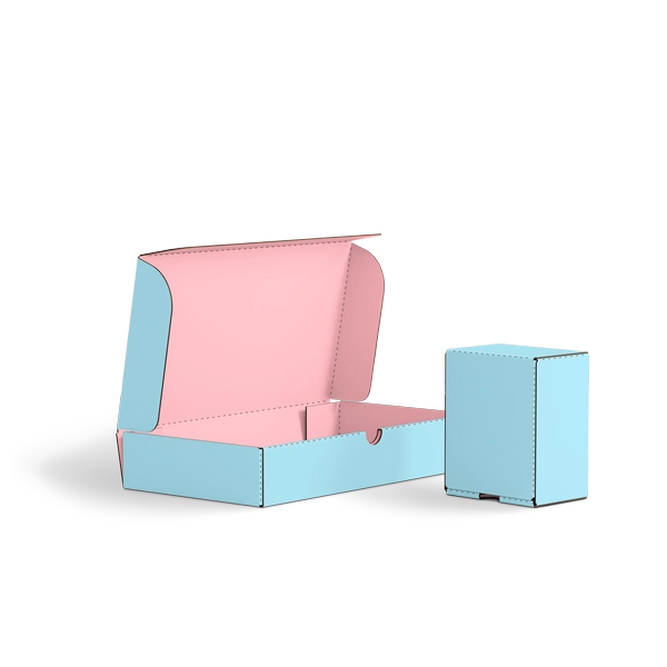 Коробка с откидной крышкой FEFCO 0426 | Т24Е | PANTONE 290 U | PANTONE 197 U | БЕЛЫЙ-БЕЛЫЙ