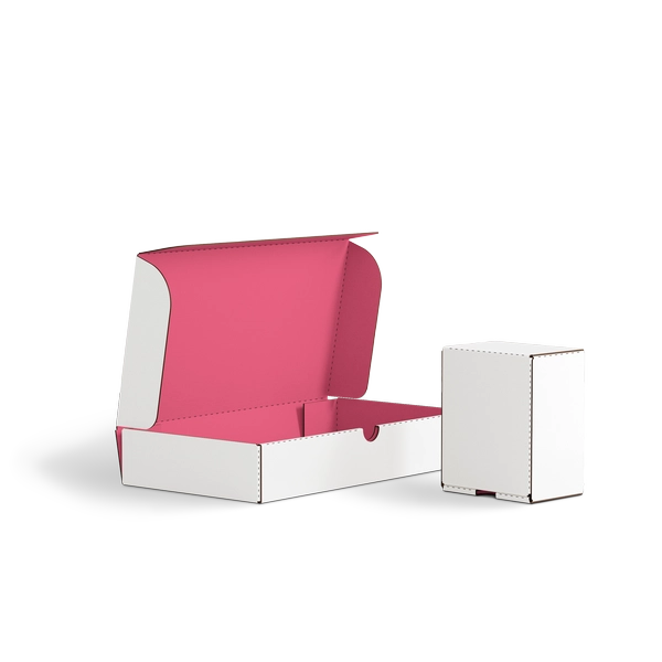 Коробка с откидной крышкой FEFCO 0426 | Т24Е | PANTONE 205 U | БЕЛЫЙ-ЯГОДНЫЙ