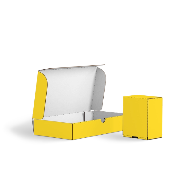 Коробка с откидной крышкой FEFCO 0426 | Т24Е | PANTONE PROCESS YELLOW U | ЖЕЛТЫЙ-БЕЛЫЙ