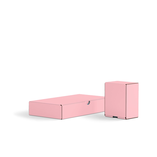 Коробка с откидной крышкой FEFCO 0426 | Т24Е | PANTONE 197 U | PANTONE 290 U | РОЗОВЫЙ-НЕБО