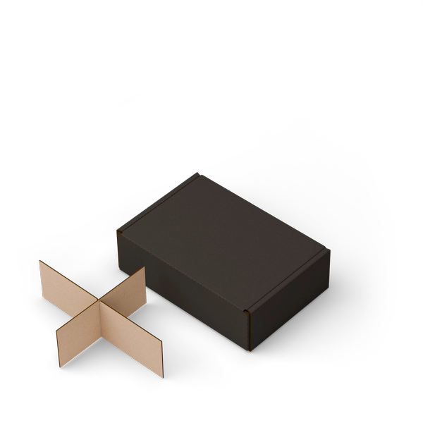Самосборная коробка с разделителями FEFCO 0427 | Т23Е | PANTONE BLACK U | ЧЕРНЫЙ