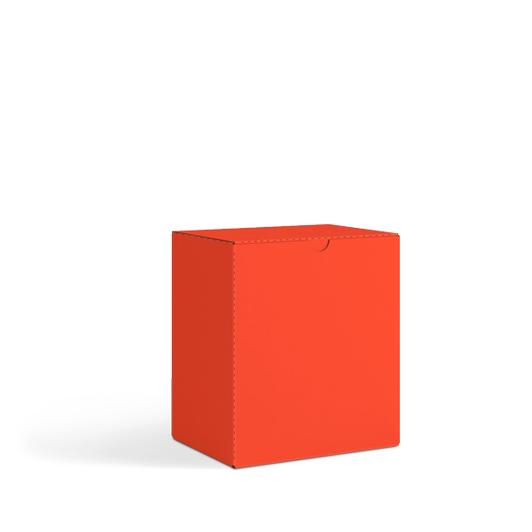 Коробка со складным дном FEFCO 0215 | Т24Е | PANTONE 2028 U | АЛЫЙ-БЕЛЫЙ