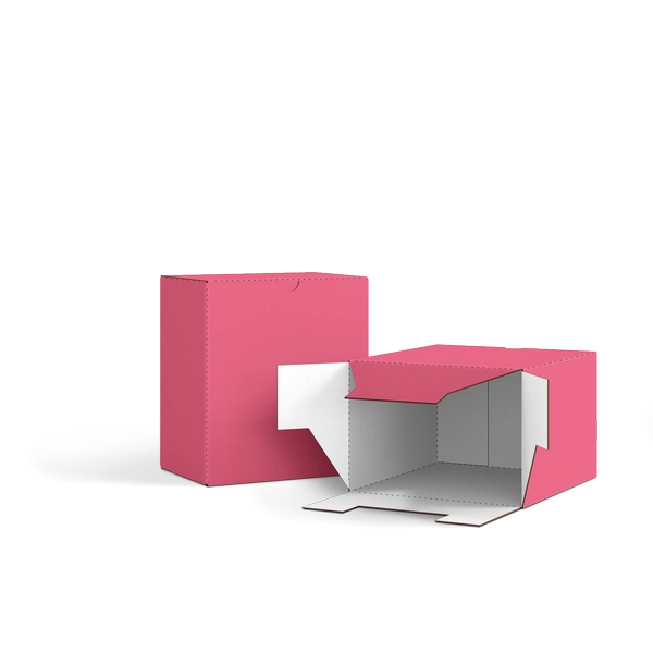 Коробка со складным дном FEFCO 0215 | Т24Е | PANTONE 205 U | ЯГОДНЫЙ-БЕЛЫЙ