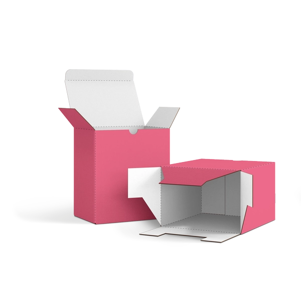 Коробка со складным дном FEFCO 0215 | Т24Е | PANTONE 205 U | ЯГОДНЫЙ-БЕЛЫЙ
