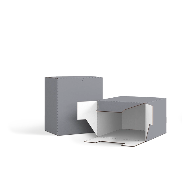 Коробка со складным дном FEFCO 0215 | Т24Е | PANTONE COOL GREY 8 U | СЕРЫЙ-БЕЛЫЙ