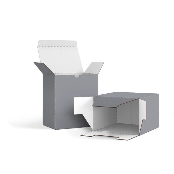Коробка со складным дном FEFCO 0215 | Т24Е | PANTONE COOL GREY 8 U | СЕРЫЙ-БЕЛЫЙ