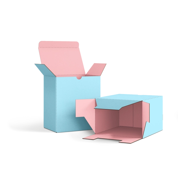 Коробка со складным дном FEFCO 0215 | Т24Е | PANTONE 290 U | PANTONE 197 U | НЕБО-РОЗОВЫЙ