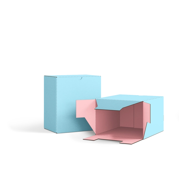 Коробка со складным дном FEFCO 0215 | Т24Е | PANTONE 290 U | PANTONE 197 U | НЕБО-РОЗОВЫЙ