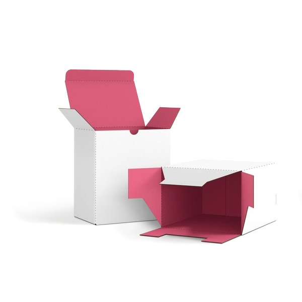 Коробка со складным дном FEFCO 0215 | Т24Е | PANTONE 205 U | БЕЛЫЙ-ЯГОДНЫЙ