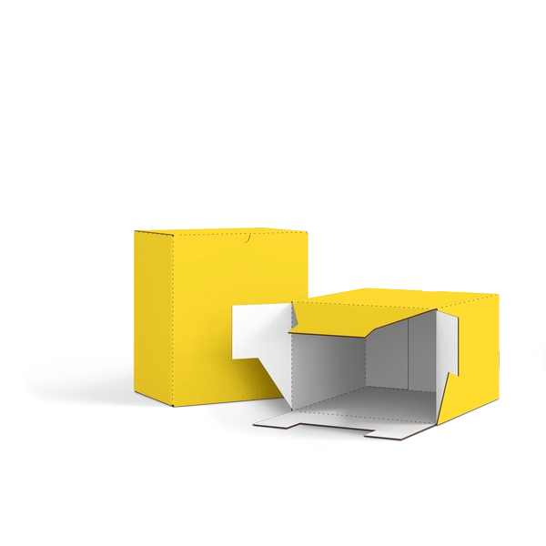 Коробка со складным дном FEFCO 0215 | Т24Е | PANTONE PROCESS YELLOW U | ЖЕЛТЫЙ-БЕЛЫЙ
