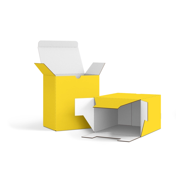 Коробка со складным дном FEFCO 0215 | Т24Е | PANTONE PROCESS YELLOW U | ЖЕЛТЫЙ-БЕЛЫЙ