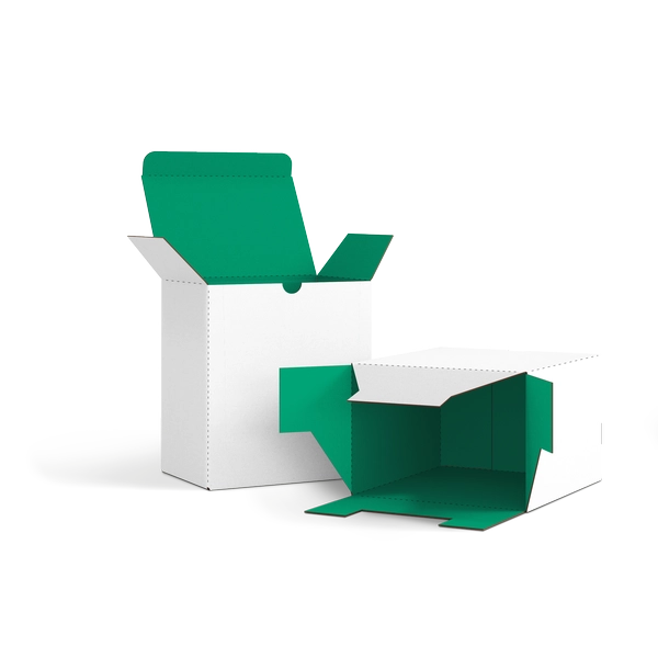 Коробка со складным дном FEFCO 0215 | Т24Е | PANTONE 347 U | БЕЛЫЙ-ЗЕЛЕНЫЙ