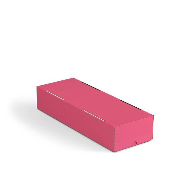 Коробка крышка-дно FEFCO 0330 | Т24Е | PANTONE 205 U | ЯГОДНЫЙ-БЕЛЫЙ