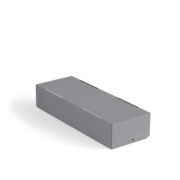 Коробка крышка-дно FEFCO 0330 | Т24Е | PANTONE COOL GREY 8 U | СЕРЫЙ-БЕЛЫЙ
