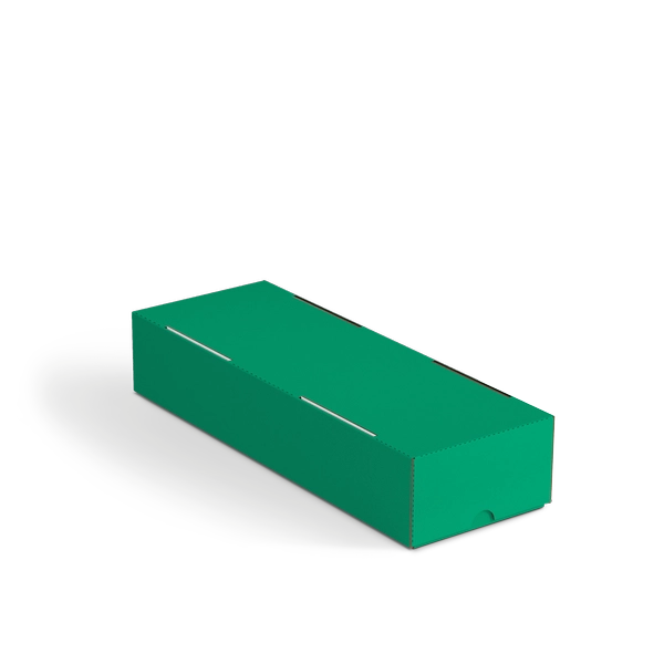 Коробка крышка-дно FEFCO 0330 | Т24Е | PANTONE 347 U | ЗЕЛЕНЫЙ-БЕЛЫЙ