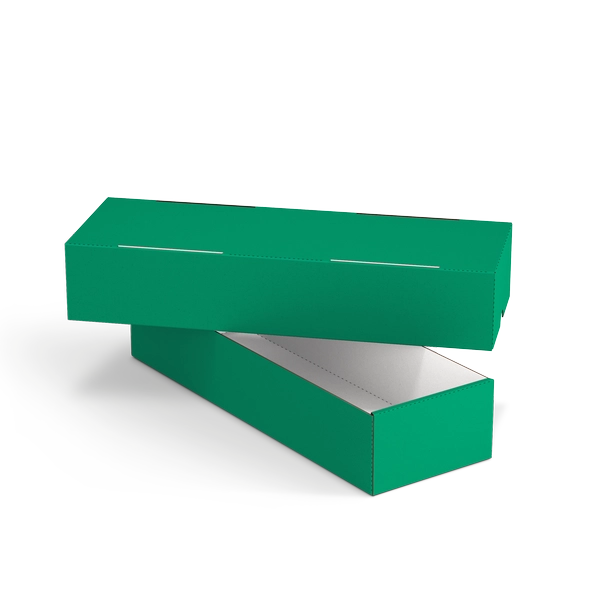 Коробка крышка-дно FEFCO 0330 | Т24Е | PANTONE 347 U | ЗЕЛЕНЫЙ-БЕЛЫЙ