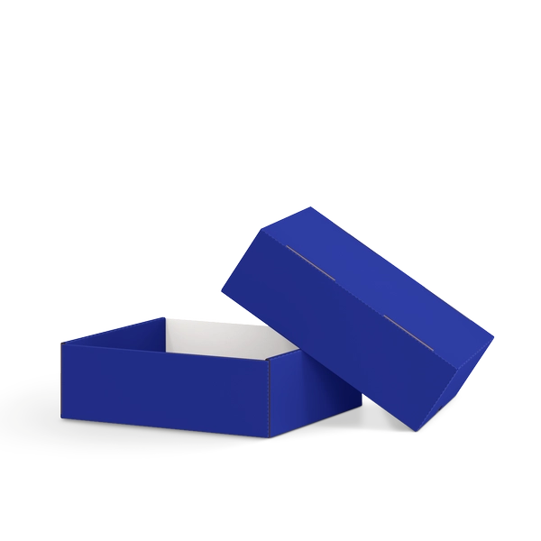 Коробка крышка-дно FEFCO 0330 | Т24Е | PANTONE 072 U | СИНИЙ-БЕЛЫЙ