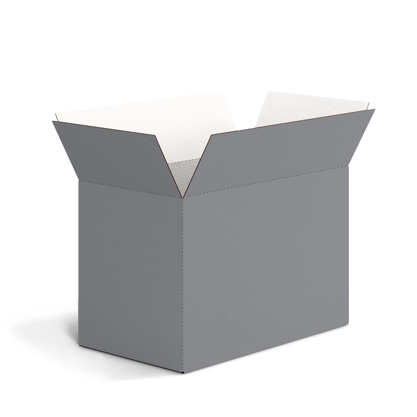 Четырехклапанная коробка FEFCO 0201 | Т24Е | PANTONE COOL GREY 8 U | СЕРЫЙ-БЕЛЫЙ