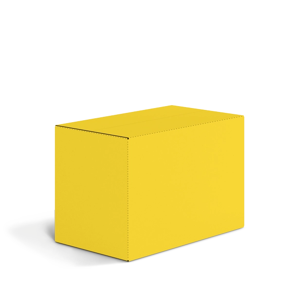 Четырехклапанная коробка FEFCO 0201 | Т24Е | PANTONE PROCESS YELLOW U | ЖЕЛТЫЙ-БЕЛЫЙ
