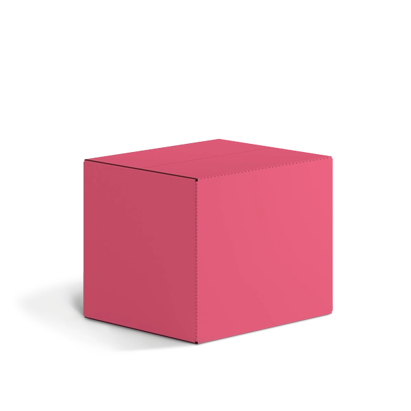 Четырехклапанная коробка FEFCO 0201 | Т24Е | PANTONE 205 U | ЯГОДНЫЙ-БЕЛЫЙ