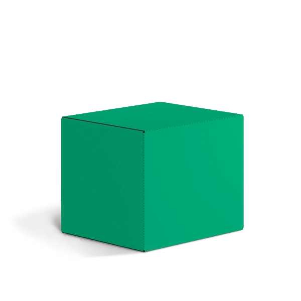 Четырехклапанная коробка FEFCO 0201 | Т24Е | PANTONE 347 U | ЗЕЛЕНЫЙ-БЕЛЫЙ