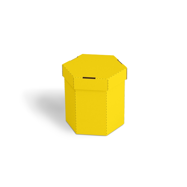 Шестигранная коробка BXTR 1006 | Т24Е | PANTONE PROCESS YELLOW U | ЖЕЛТЫЙ-БЕЛЫЙ