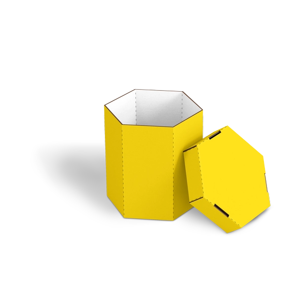 Шестигранная коробка BXTR 1006 | Т24Е | PANTONE PROCESS YELLOW U | ЖЕЛТЫЙ-БЕЛЫЙ